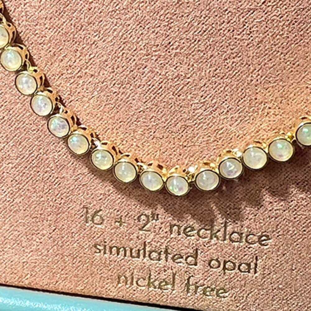 Leith | Faux Opal Tennis Necklace NiB - Picture 2 of 5